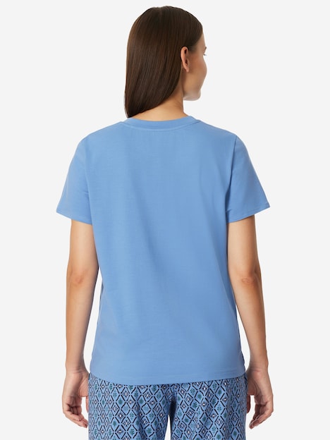 Schiesser Damen Pyjamaoberteil Mix Relax aqua