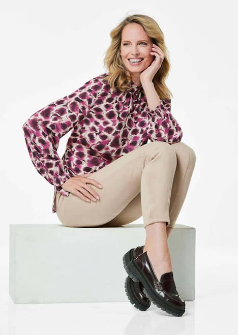 Langarmshirt mit Stehkragen, Print