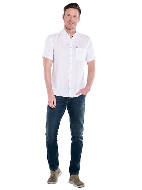 engbers Herren Kurzarm-Hemd aus Leinen , Naturweiss