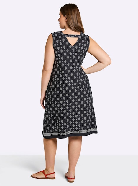 Jersey-Kleid Ärmellos Ohne Kragen