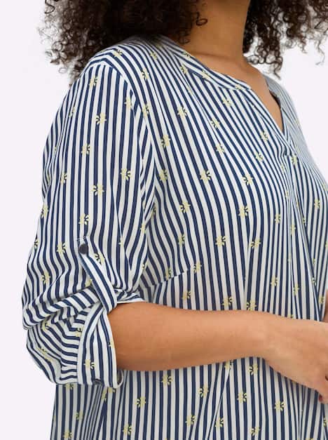 3/4-Arm-Bluse 3/4-Arm Ohne Kragen