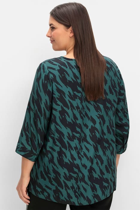 Tunika 3/4-Arm Sonstiges Muster Ohne Kragen