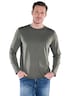 Herren Rundhals Shirt , Oliv
