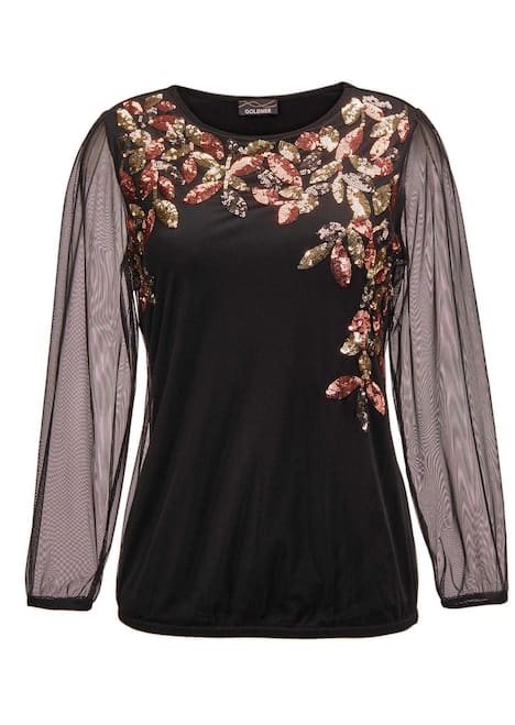 Shirt mit Paillettenstickerei