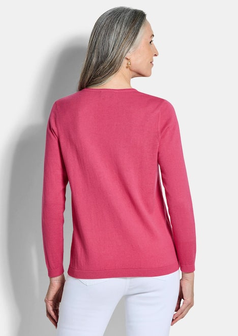 Baumwollpullover mit V-Ausschnitt