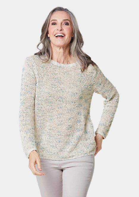 Effektvoller locker gestrickter Bändchengarnpullover