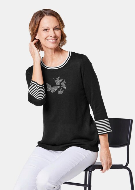 Herfsttrui met vlinderprint