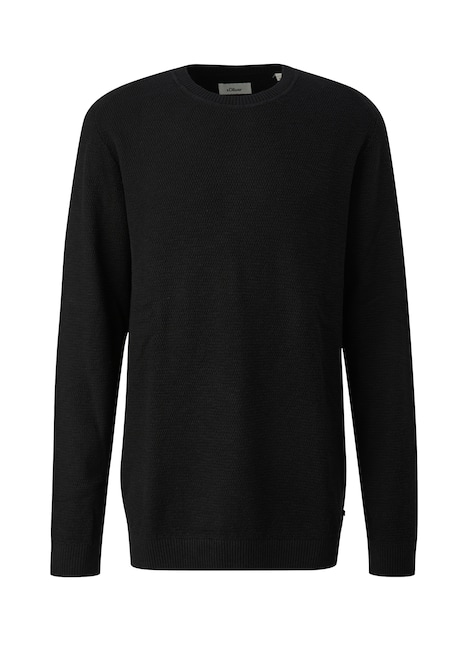 Struktur-Pullover aus 100% Baumwolle
