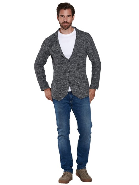 engbers Herren Strick-Sakko regular , Grau