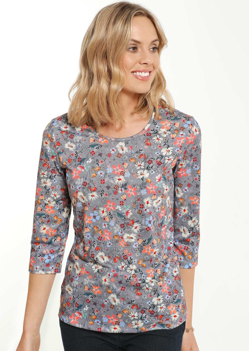 Bedrukt shirt met bloemenprint