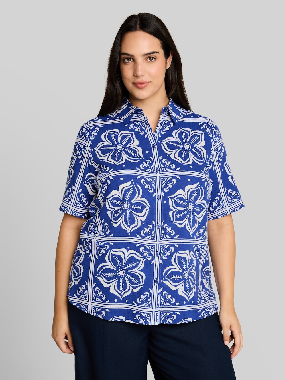 Loose Fit Bluse mit Leinenanteil