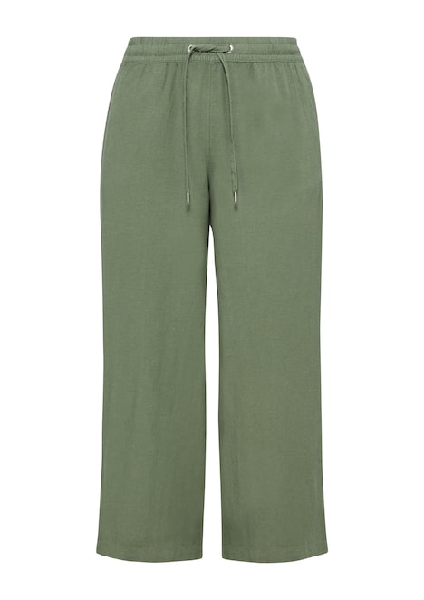 Leinenmix Hose mit weitem Bein