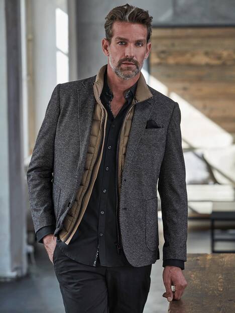 engbers Herren Sakko gemustert , Anthrazit