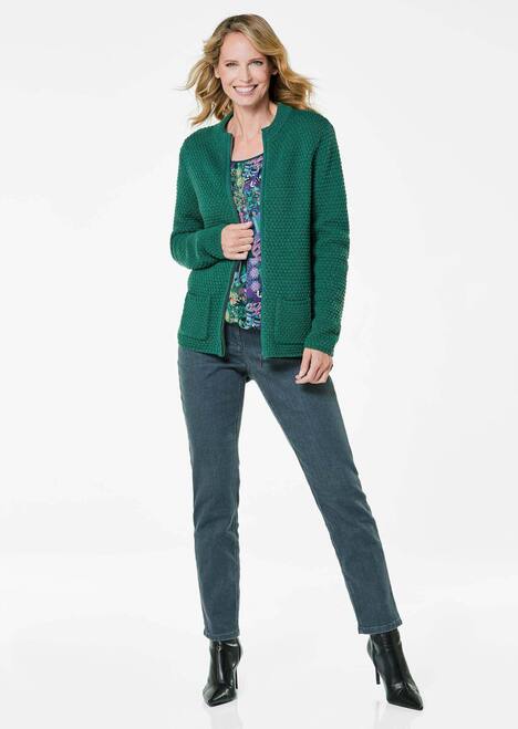 Elegante Wolljacke mit Noppenstruktur