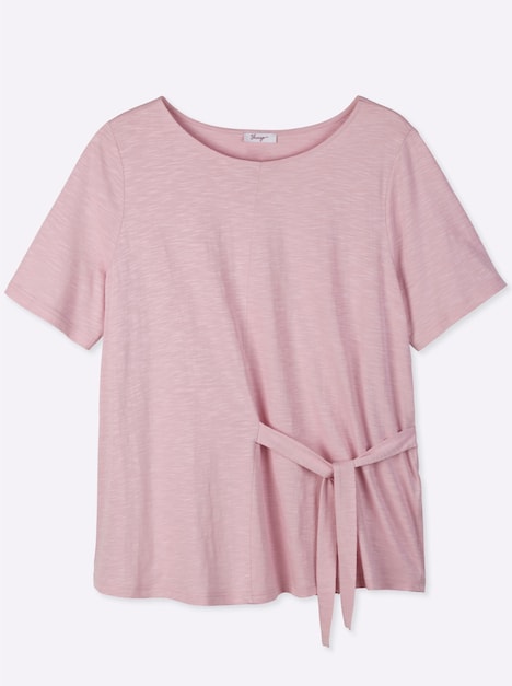 Halbarmshirt Shirt mit Bindebändern Kurzarm