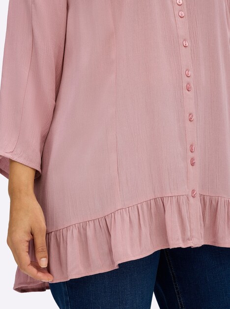 Bluse 3/4-Arm Ohne Kragen