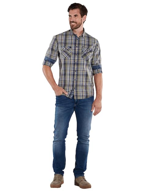 engbers Herren Langarm-Hemd kariert , Hellgruen