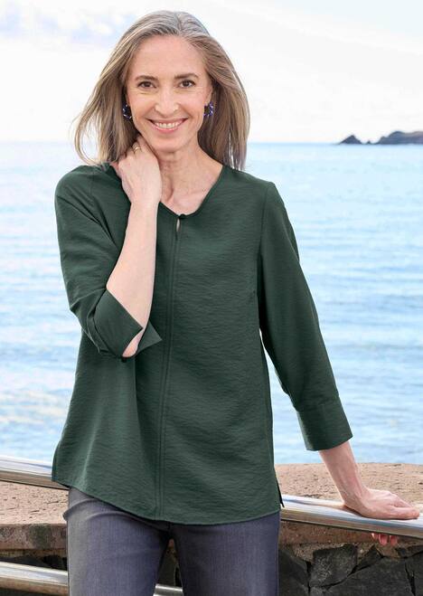 GOLDNER Blouse met ronde hals Blouse met ronde hals in viscosemix met structuur