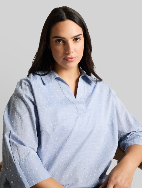 Loose Fit Bluse mit Stickerei