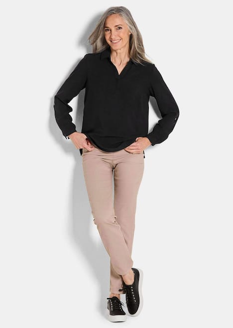 Zeitlose Viskosebluse mit Hemdkragen