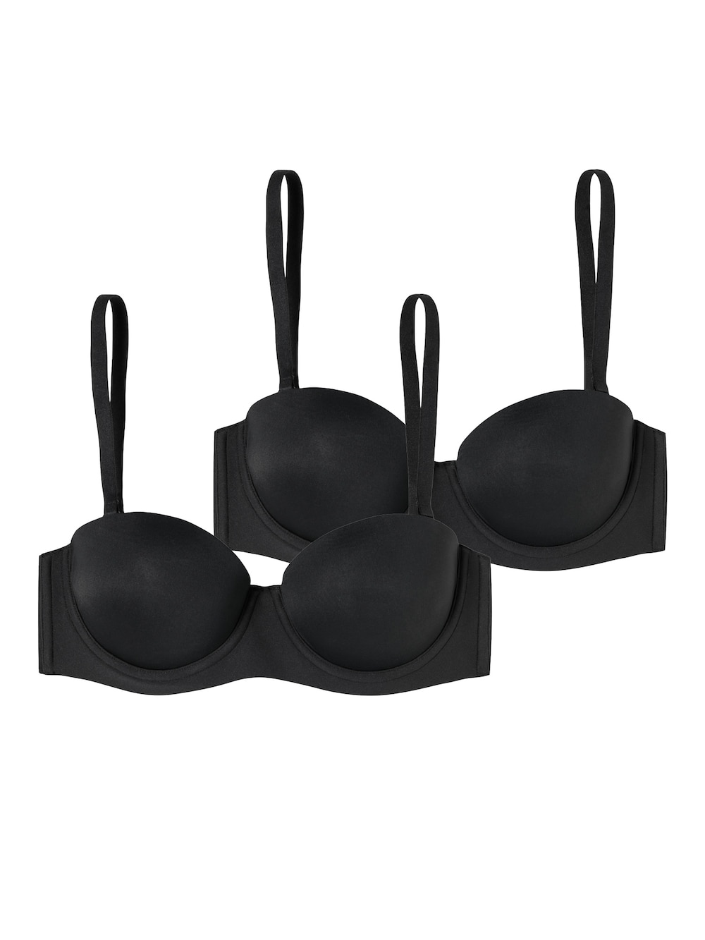 Schiesser Damen Bügel-BH 2-Pack Bandeau mit Schale - Unique Micro - schwarz