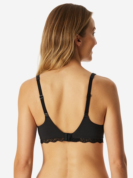 Schiesser Damen Bügel-BH Unique Cotton - schwarz