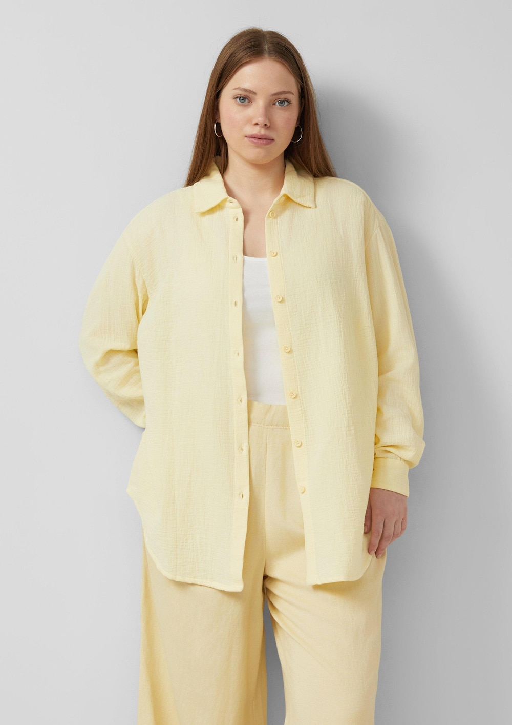Musselin Bluse mit überschnittener Schuler