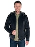 Herren Cord-Jacke mit abnehmbarer Kapuze , Schwarz