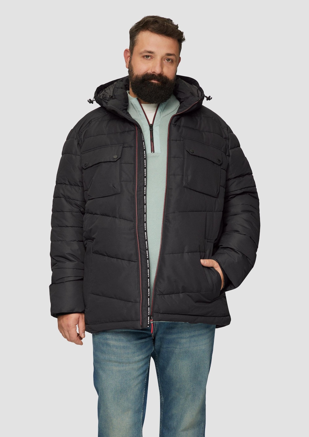Gesteppte Jacke mit abnehmbarer Kapuze