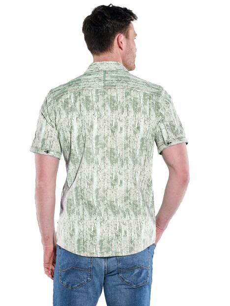 engbers Herren Kurzarm-Hemd gemustert , Hellgruen