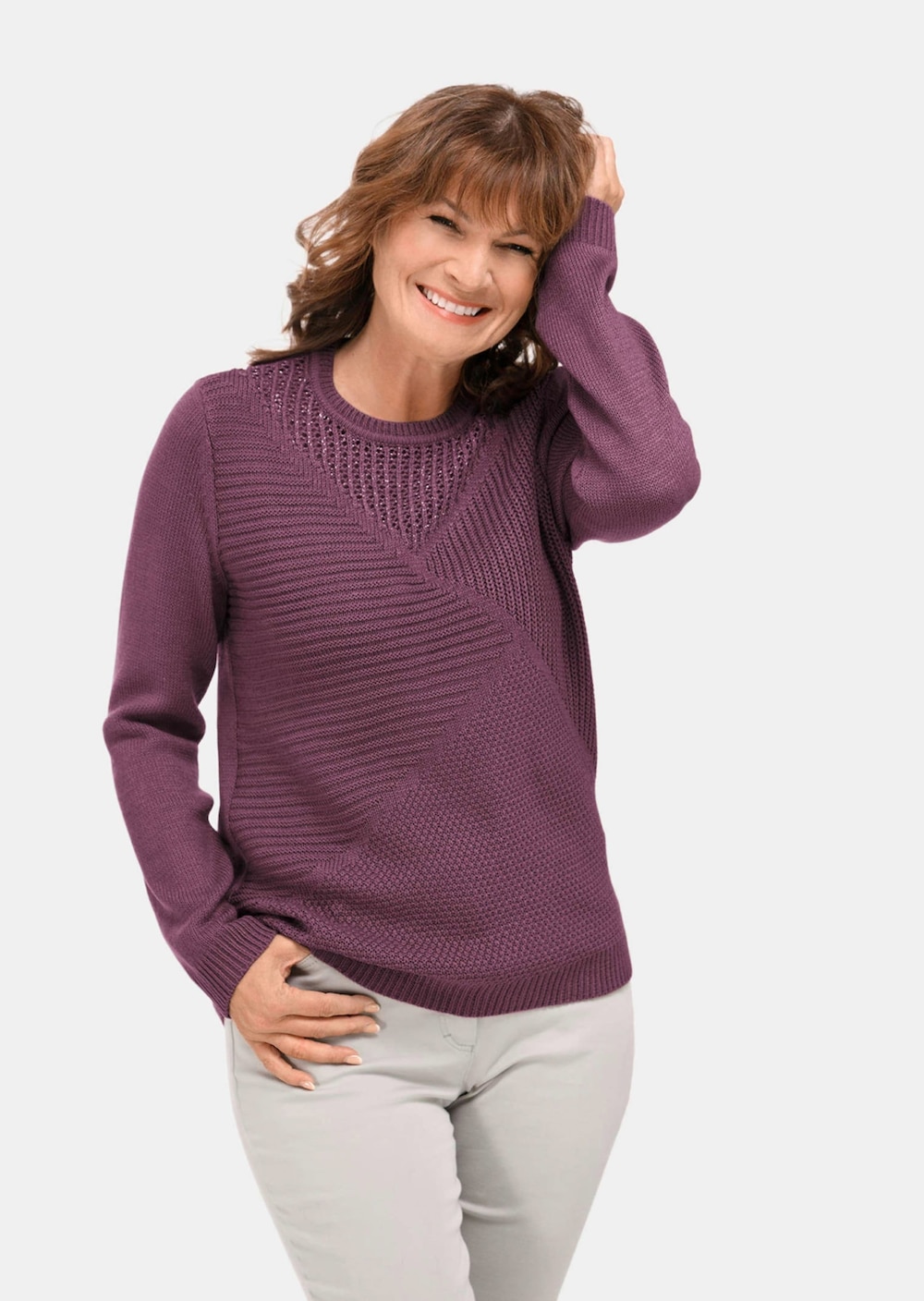 Kurzgröße - Pflegeleichter Pullover in hochwertiger Rippenstruktur