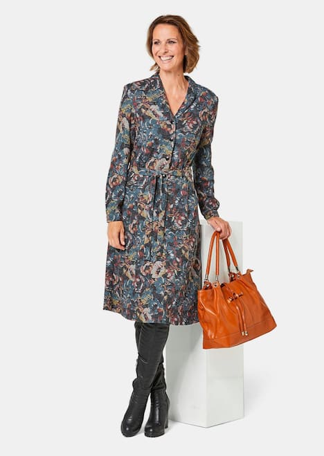 Hemdblusenkleid mit Bindegürtel