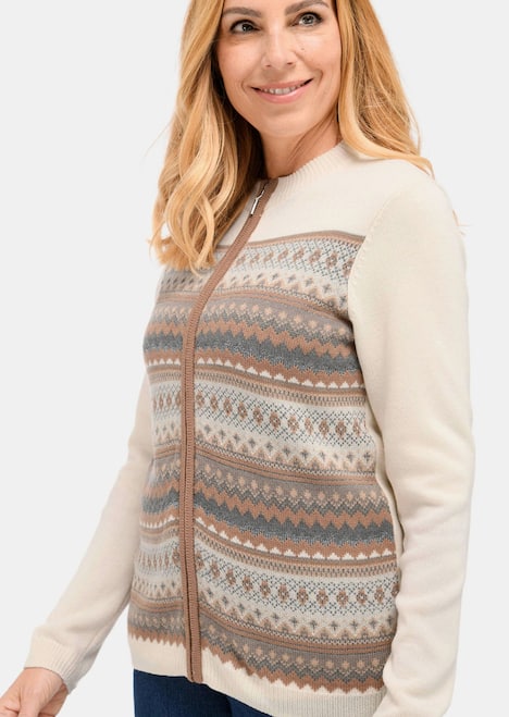 GOLDNER Noorse tricot jasje Tricot jasje met Noors motief en warme scheerwol