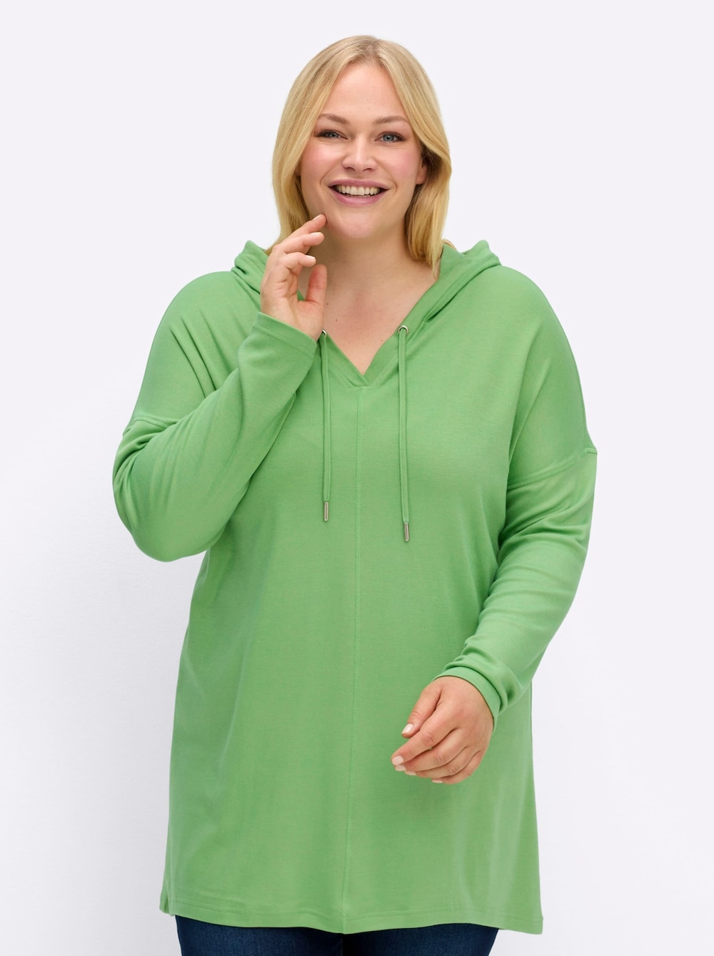 Sweatshirt Langarm Uni Mit Kapuze