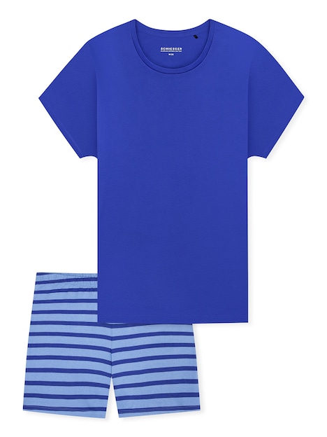 Schiesser Damen Pyjama Casual Essentials royal