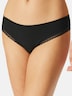 Schiesser Damen Tanga 3-Pack Cheeky String - schwarz