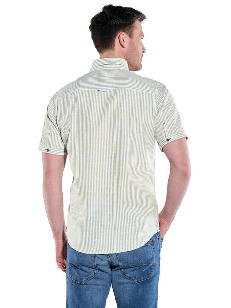 engbers Herren Kurzarm-Hemd gestreift , Khaki