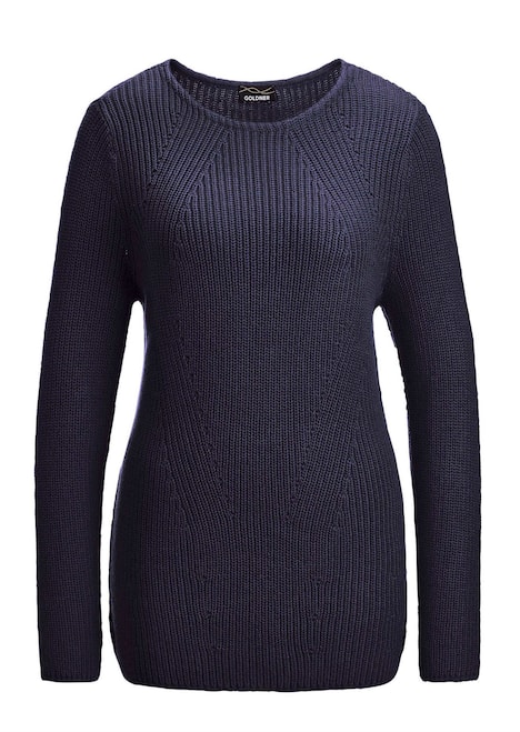 Figurschmeichelnder Pullover aus reiner Baumwolle