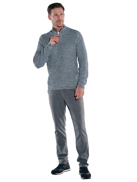 engbers Herren Pullover Polokragen , Mittelblau