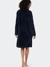 Schiesser Damen Bademantel Teddy Fleece - dunkelblau
