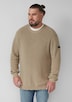 Strukturierter Baumwoll-Pullover mit Label-Patch