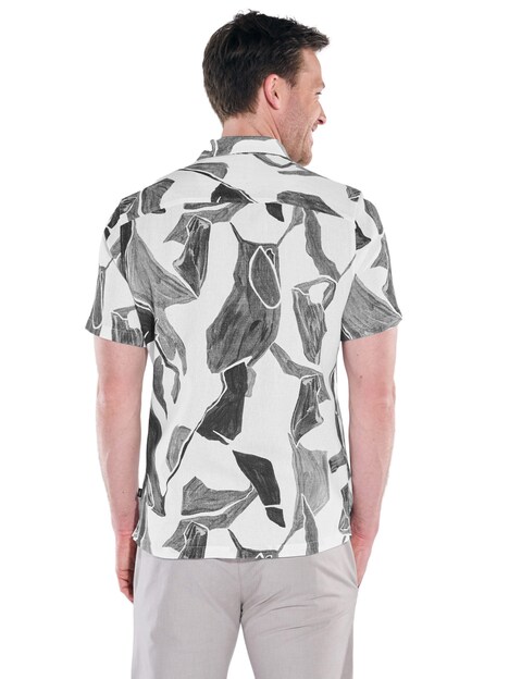 Herren Hemd kurzarm , Grau