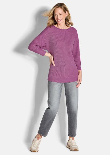 Fledermausärmel-Pullover, Schurwolle