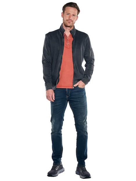 Herren Sweatjacke Stehbund , Anthrazit