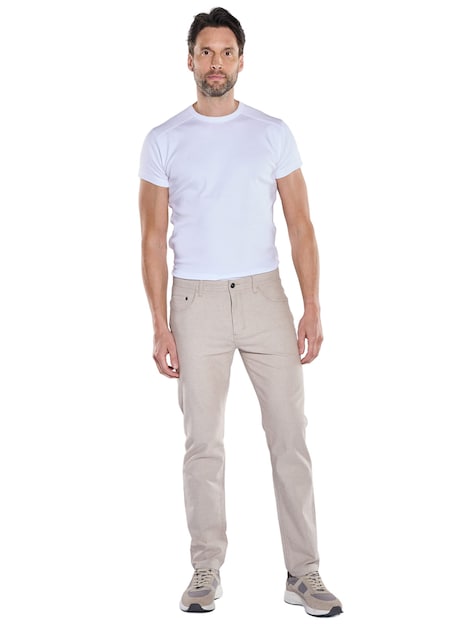 Herren Hose aus Leinenmischung , Beige