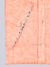 Herren Kurzarm-Hemd aus Leinen , Orange