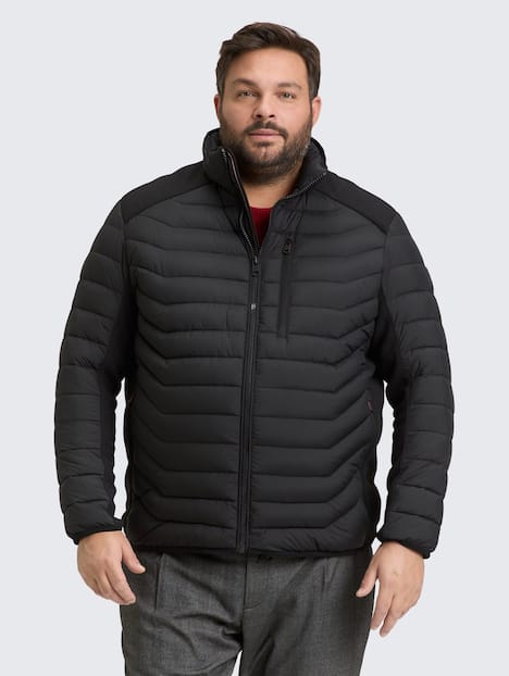 Tom Tailor Men PLUS Jacken Plus Size - Hybrid Lightweight Steppjacke mit Stehkragen