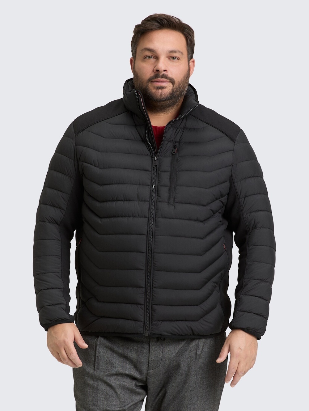 Tom Tailor Men PLUS Jacken Plus Size - Hybrid Lightweight Steppjacke mit Stehkragen
