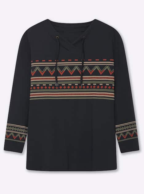 Shirt Langarm Sonstiges Muster Ohne Kragen