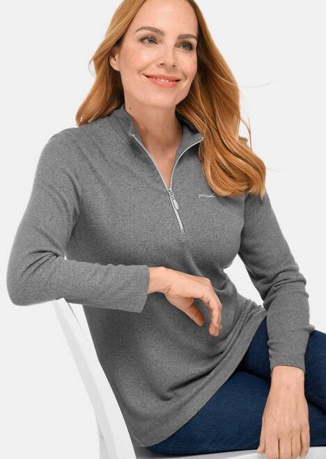 Flauschiges Shirt mit Stehbund